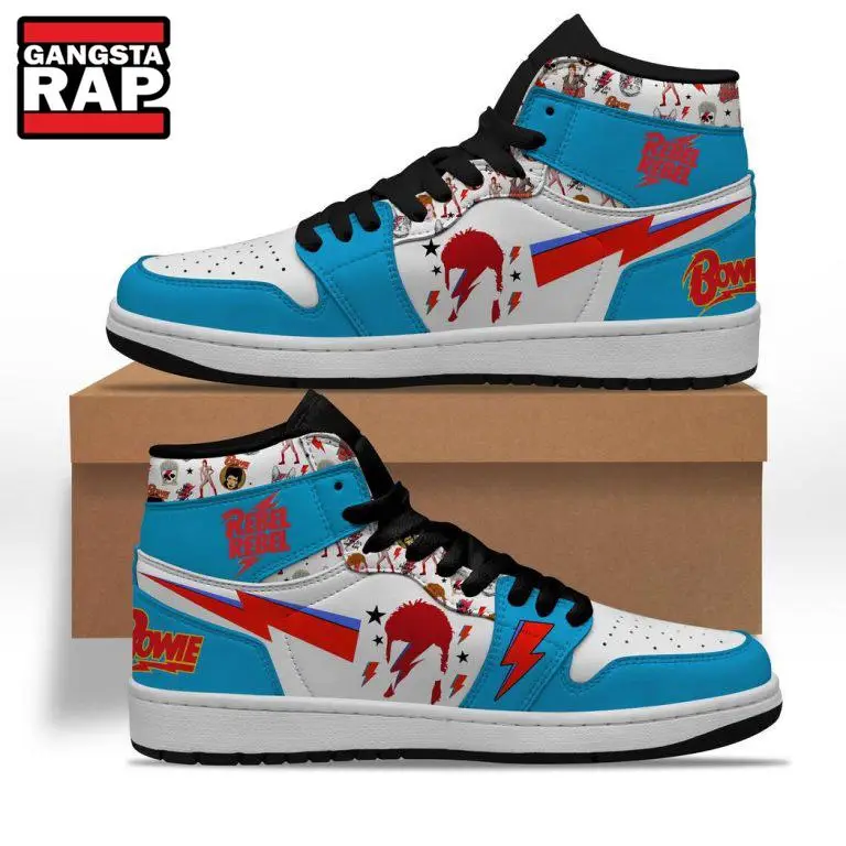 David Bowie Rebel Rebel Air Jordan 1 Hightop Shoes
