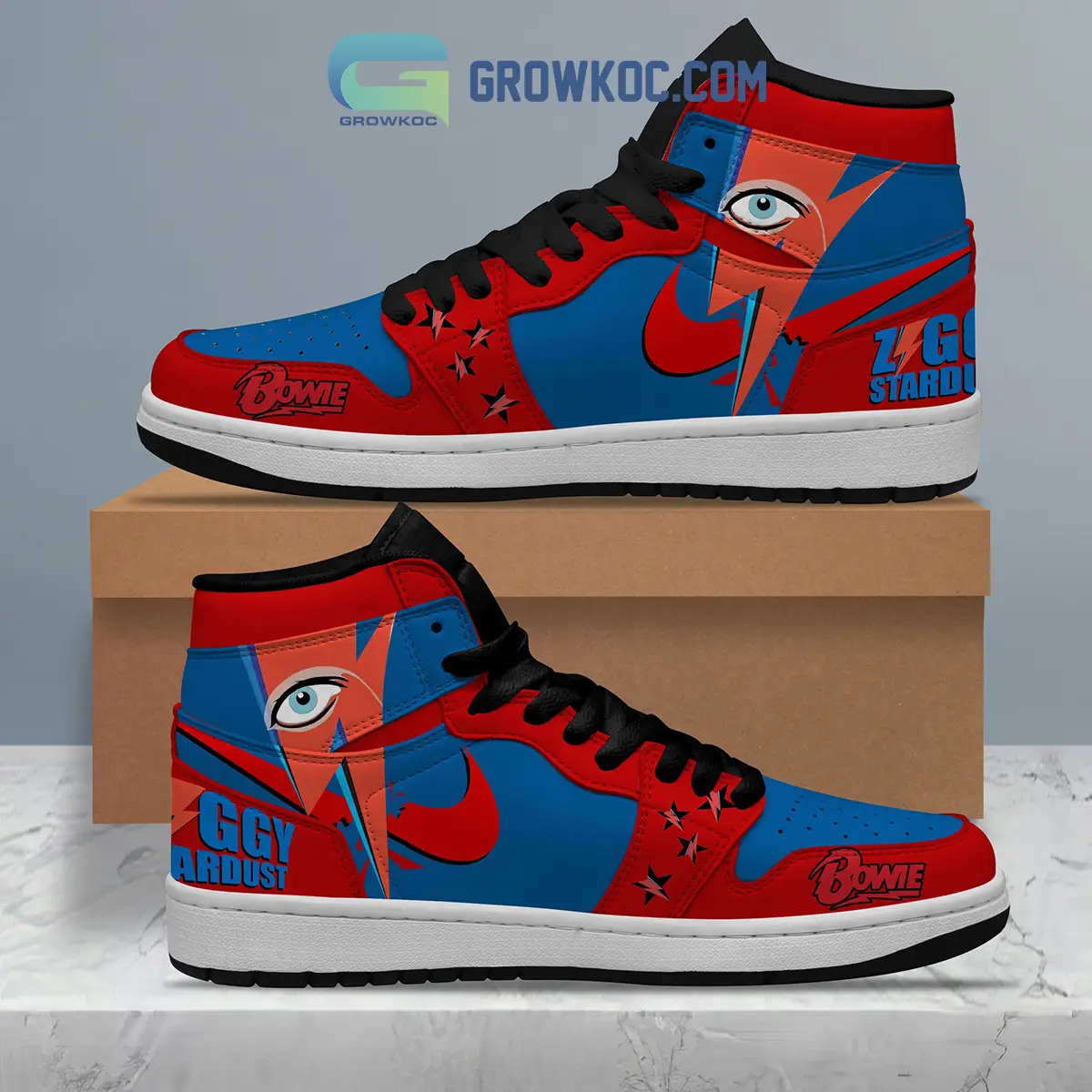 David Bowie Stardust Air Jordan 1 Shoes David Bowie Stardust Air Jordan 1 Shoes - Image 1