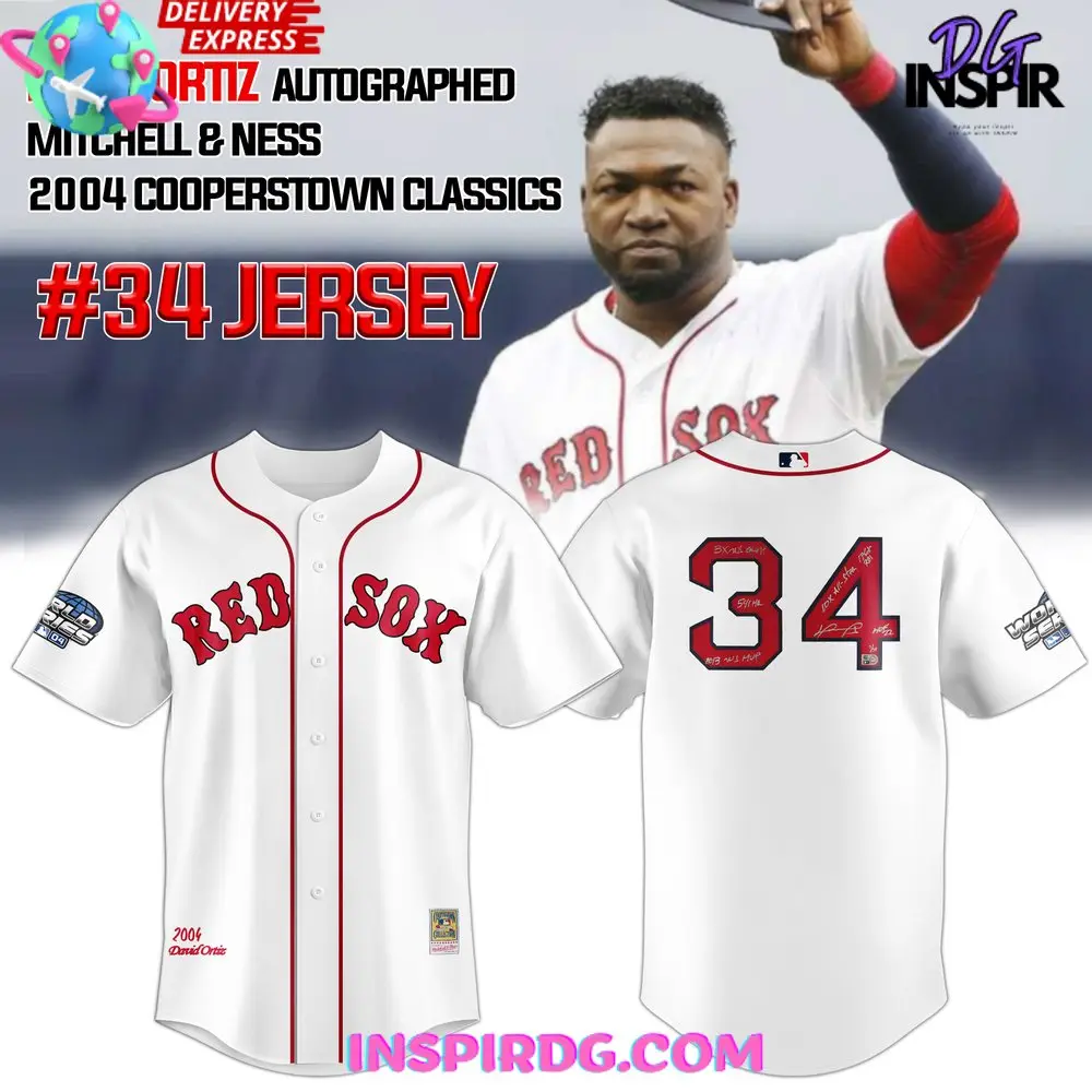 David Ortiz Boston Red Sox Mitchell And Ness 2004 Baseball Jersey David Ortiz Boston Red Sox Mitchell And Ness 2004 Baseball Jersey - Image 1