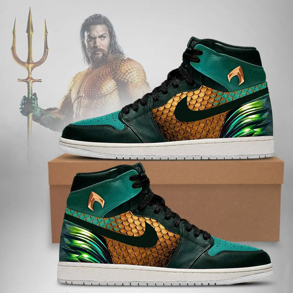 DC Justice League Aquaman Air Jordan 1 High Top Shoes Verse 2