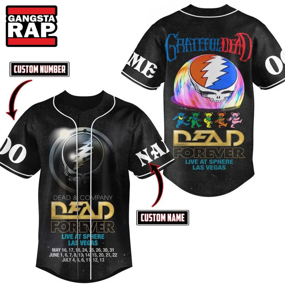 Dead Forever Live At Sphere Las Vegas Grateful Dead Custom Baseball Jersey, Grateful Dead Jersey Shirt