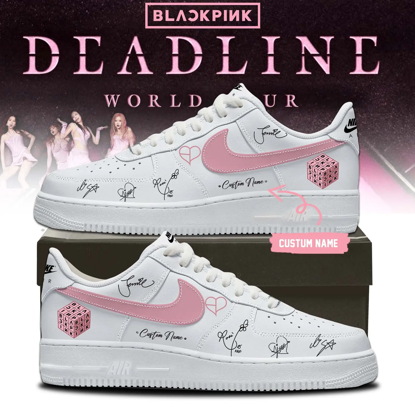 Deadline World Tour- Blackpink Limited Edition Air Force 1 Shoes V1 