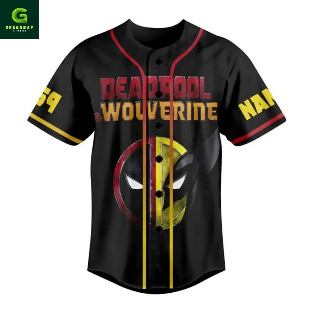 Deadpool & Wolverine Baseball Jersey - Cool Superhero Design For Fans - Unisex & Breathable Shirt