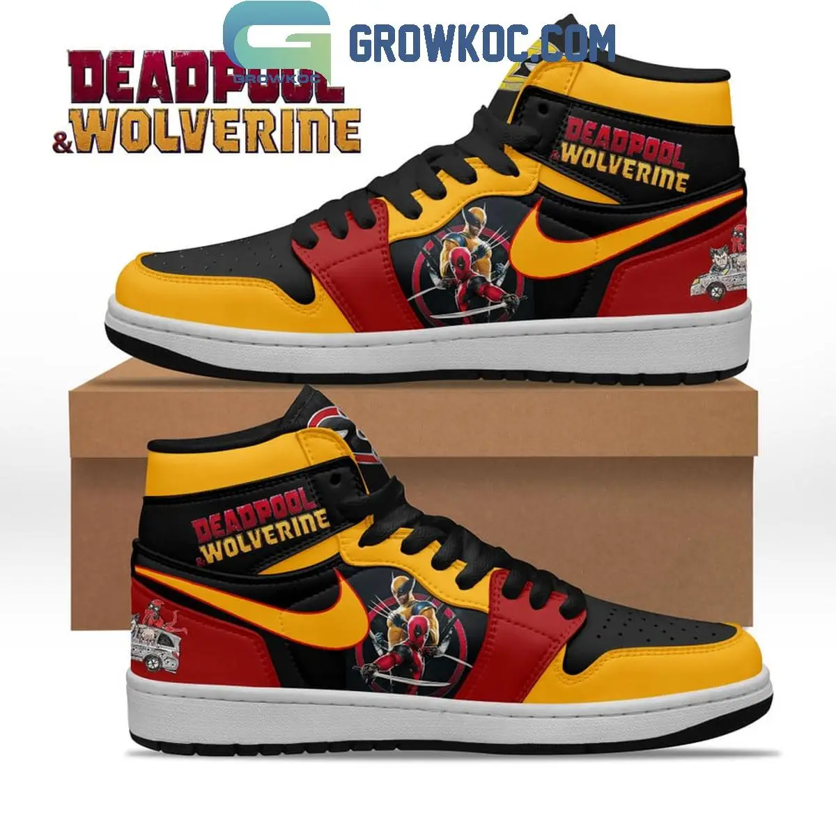 Deadpool 4 And The Wolverine Fan Air Jordan 1 Shoes Deadpool 4 And The Wolverine Fan Air Jordan 1 Shoes - Image 1