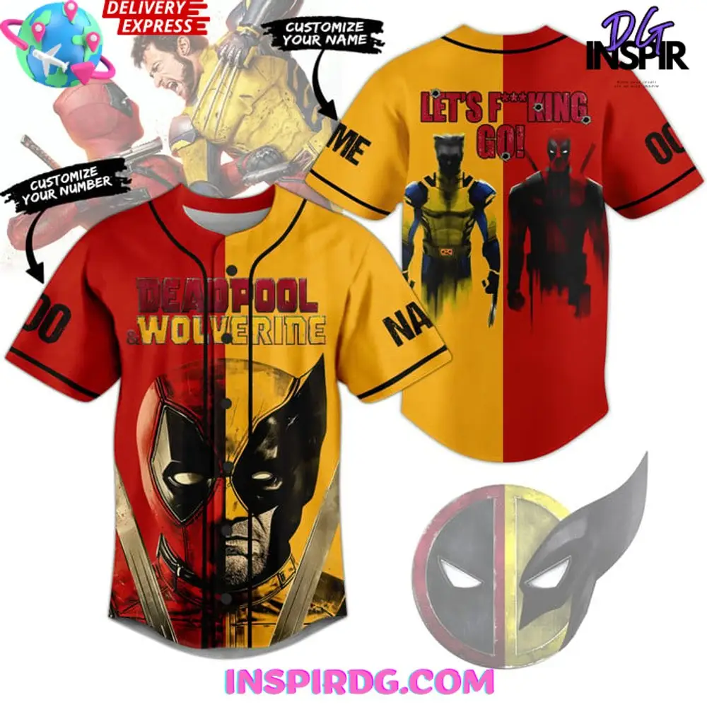 Deadpool Wolverine Customized Baseball Jersey Deadpool Wolverine Customized Baseball Jersey - Image 1
