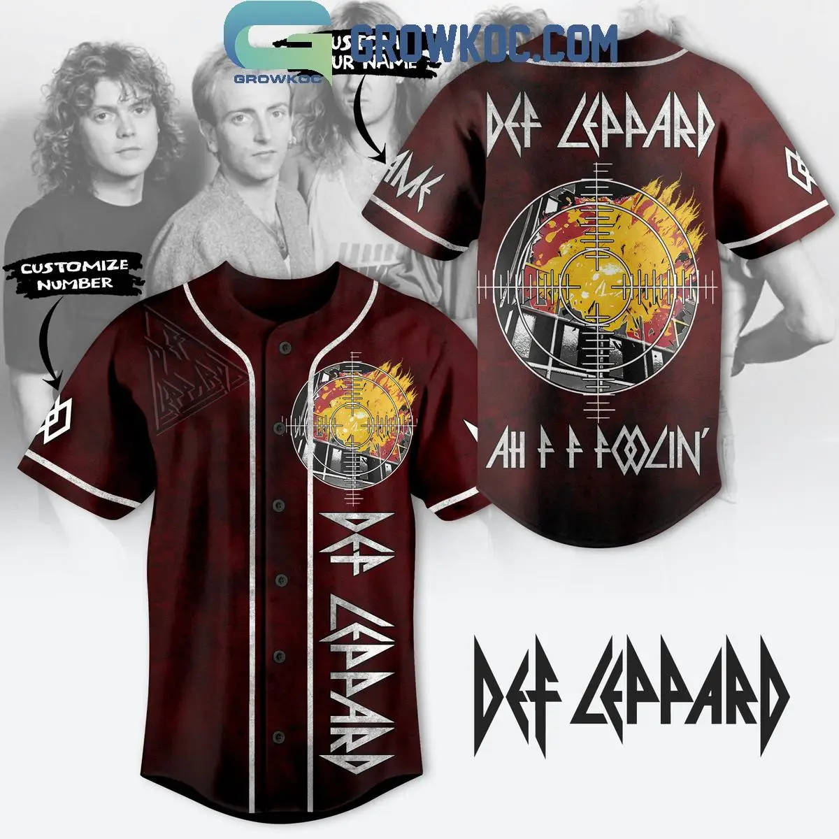 Def Leppard Ah F F Foolin' Personalized Baseball Jersey