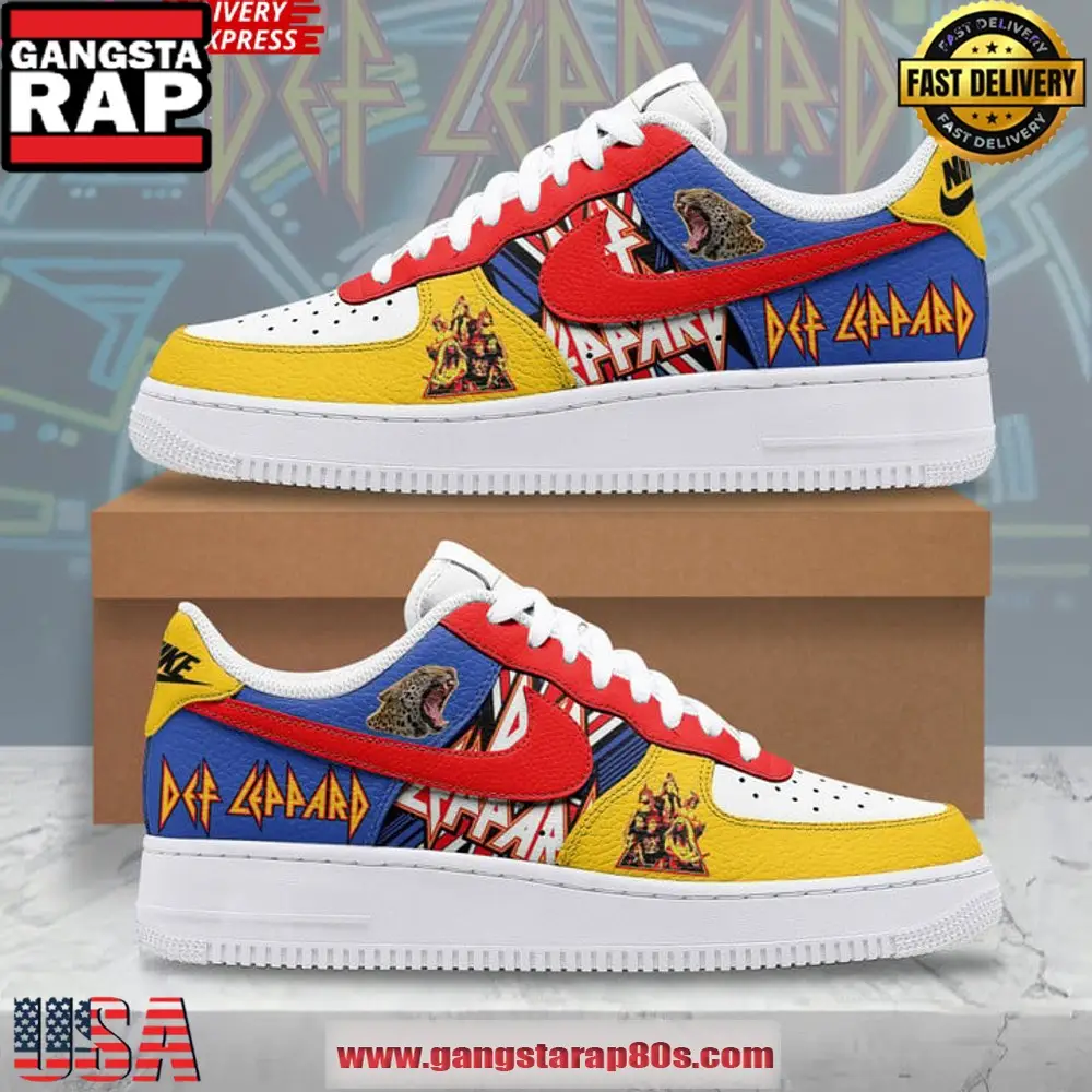 Def Leppard New Design Air Force 1 Sneakers Shoes Def Leppard New Design Air Force 1 Sneakers Shoes - Image 1