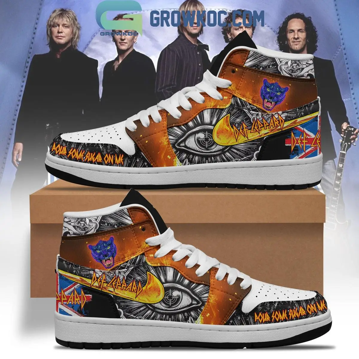 Def Leppard Pour Some Sugar On Me Air Jordan 1 Shoes Def Leppard Pour Some Sugar On Me Air Jordan 1 Shoes - Image 1