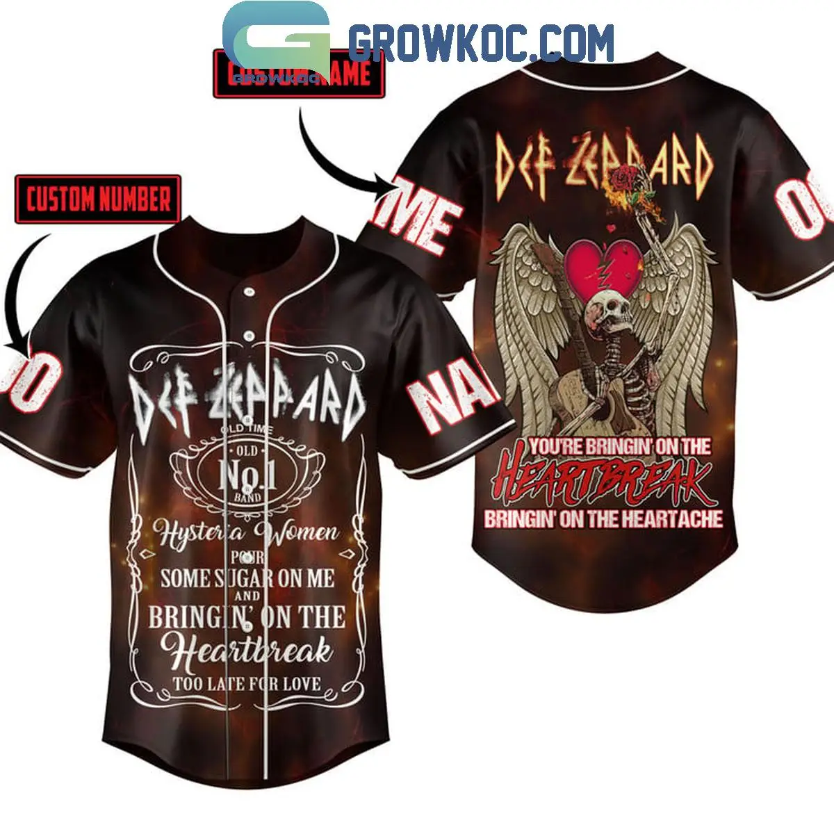 Def Leppard You're Bringin' On The Heartbreak Personalized Baseball Jersey