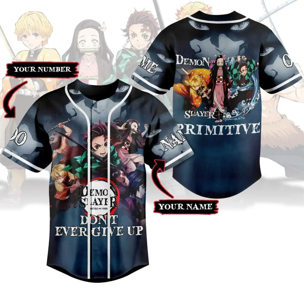 Demon Slayer Custom Jersey – Personalize Name & Number – Anime Fan Gift