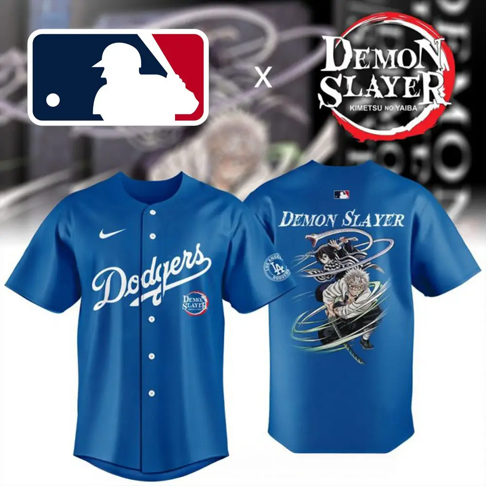 Demon Slayer x Los Angeles Dodgers 2025 Baseball Jersey Father's Day Gifts For Husband - Tazila