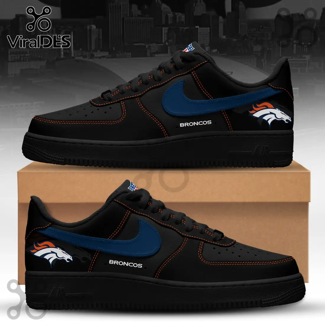 Denver Broncos Blackout Nike Air Force 1