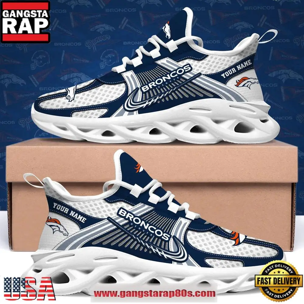 Denver Broncos Custom Name Clunky Sneaker Max Soul Shoes