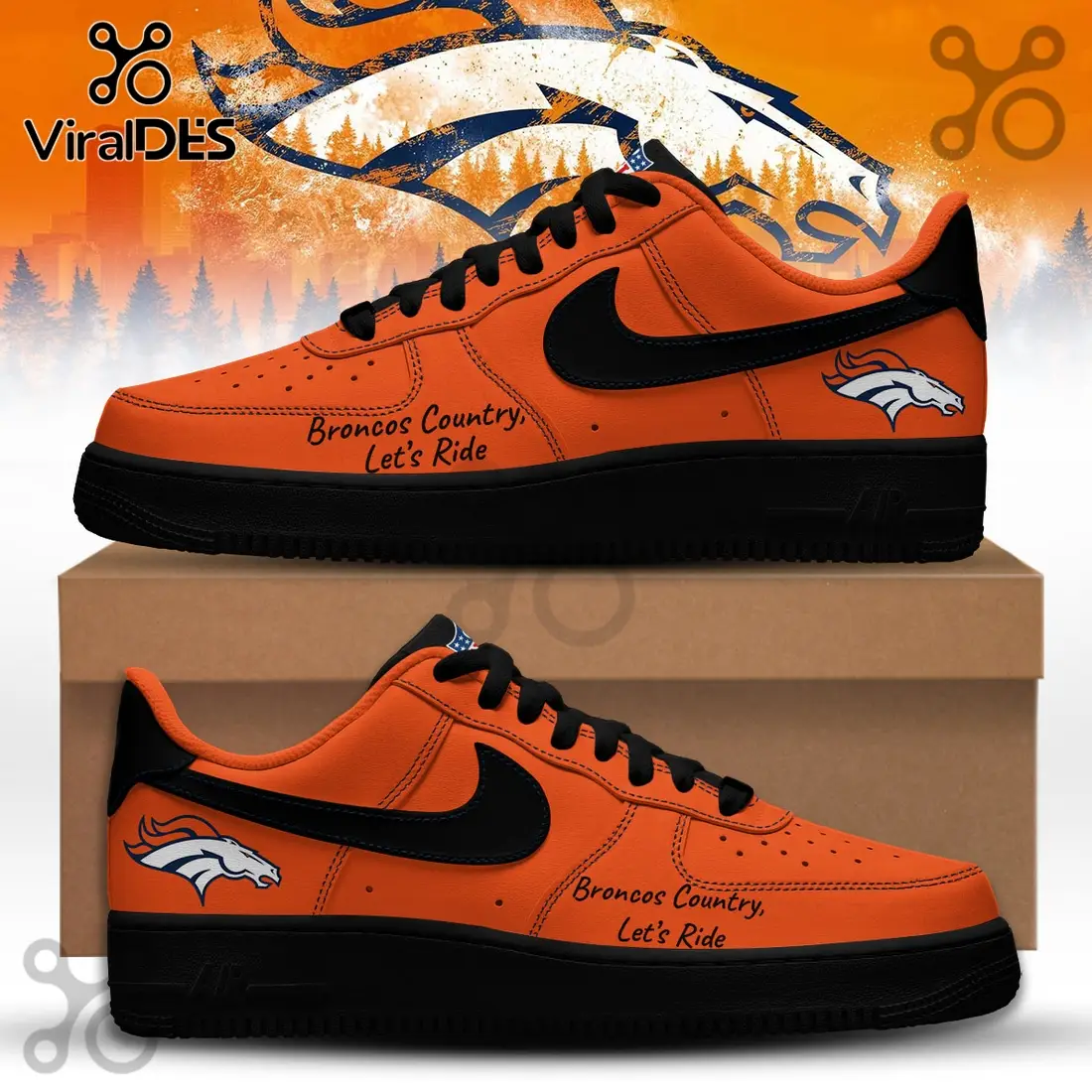 Denver Broncos NFL Super Bowl 2026 Air Force 1 Sneakers