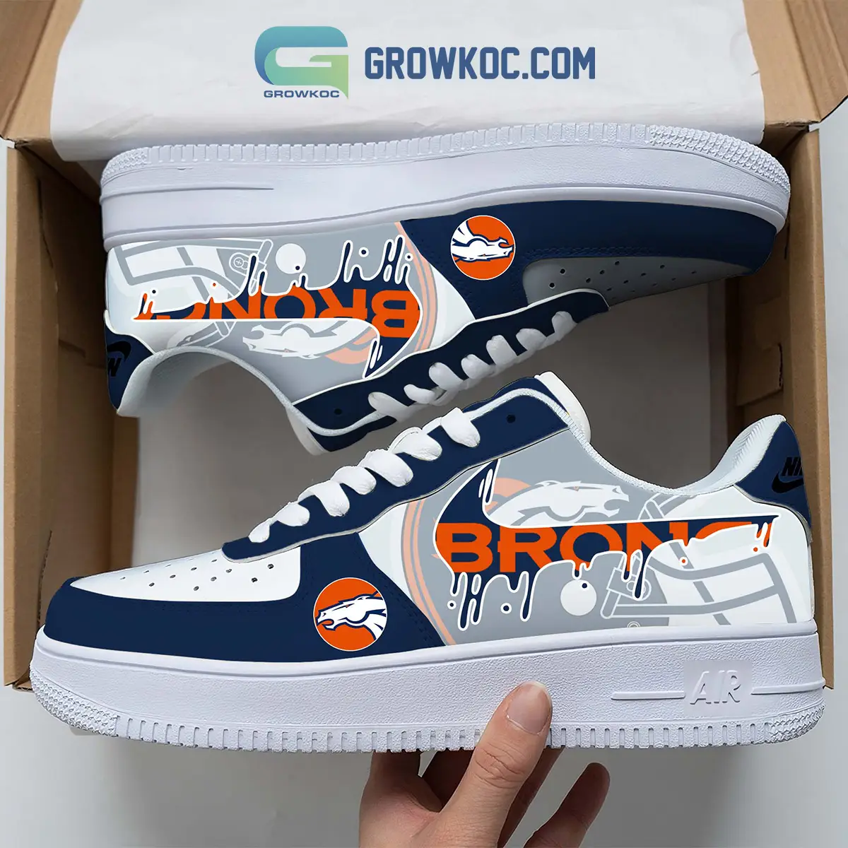 Denver Broncos Team Logo Fan Air Force 1 Shoes