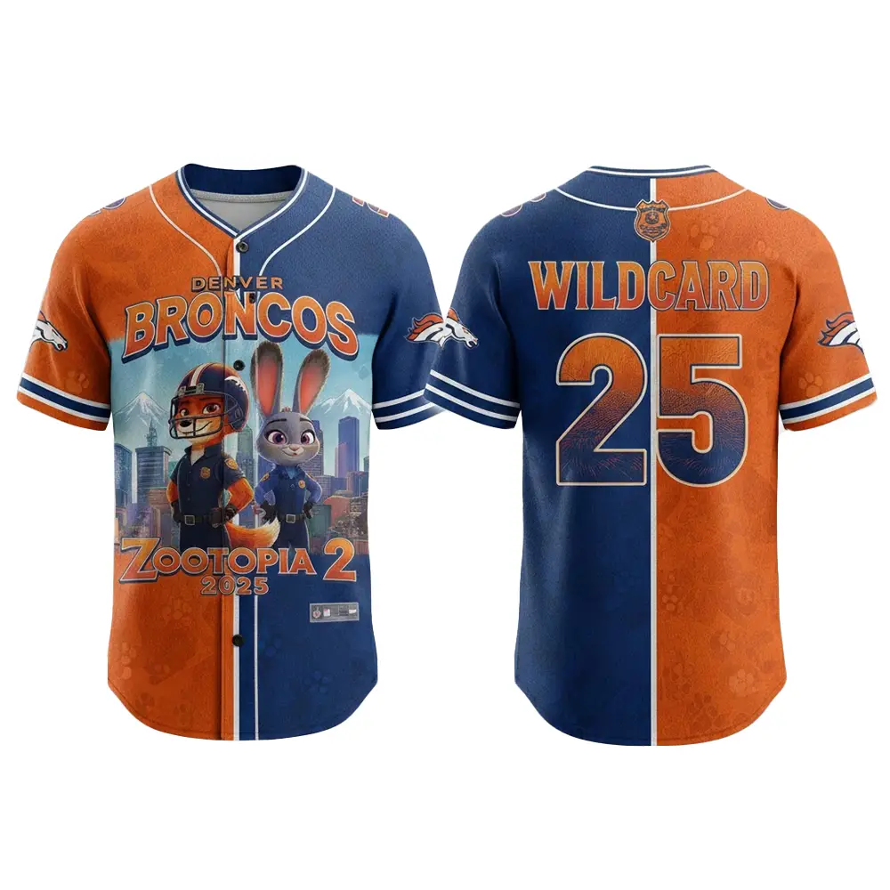 Denver Broncos x Zootopia 2 Wilde Hopps Baseball Jersey 2025 - Tazila
