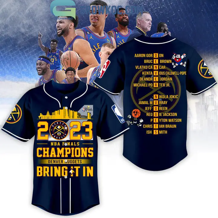 Denver Nuggets 2023 NBA Finals Champions Midnight Blue Design Baseball Jersey