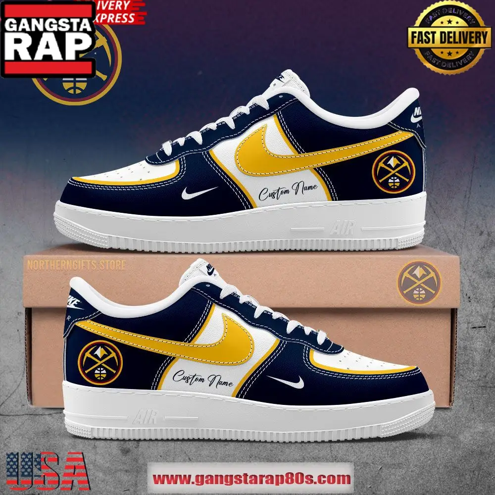 Denver Nuggets City Edition Custom Air Force 1 Sneakers Shoes