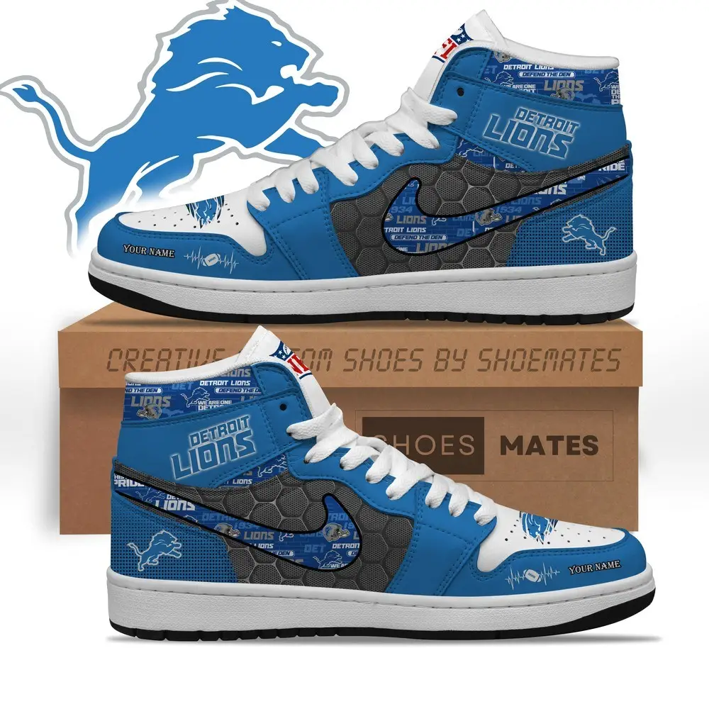 Detroit Lions AJ1 High Top Shoes