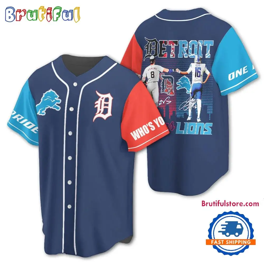 Detroit Lions And Tigers New Baseball Jersey