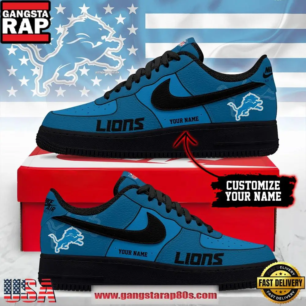 Detroit Lions New 2026 Version NFL Custom Air Force 1 Running Sneakers Shoes