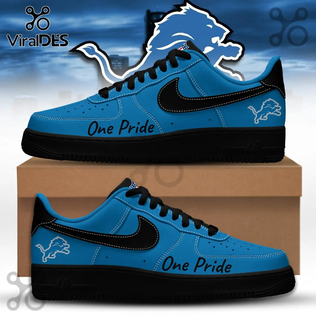 Detroit Lions NFL Super Bowl 2026 Air Force 1 Sneakers