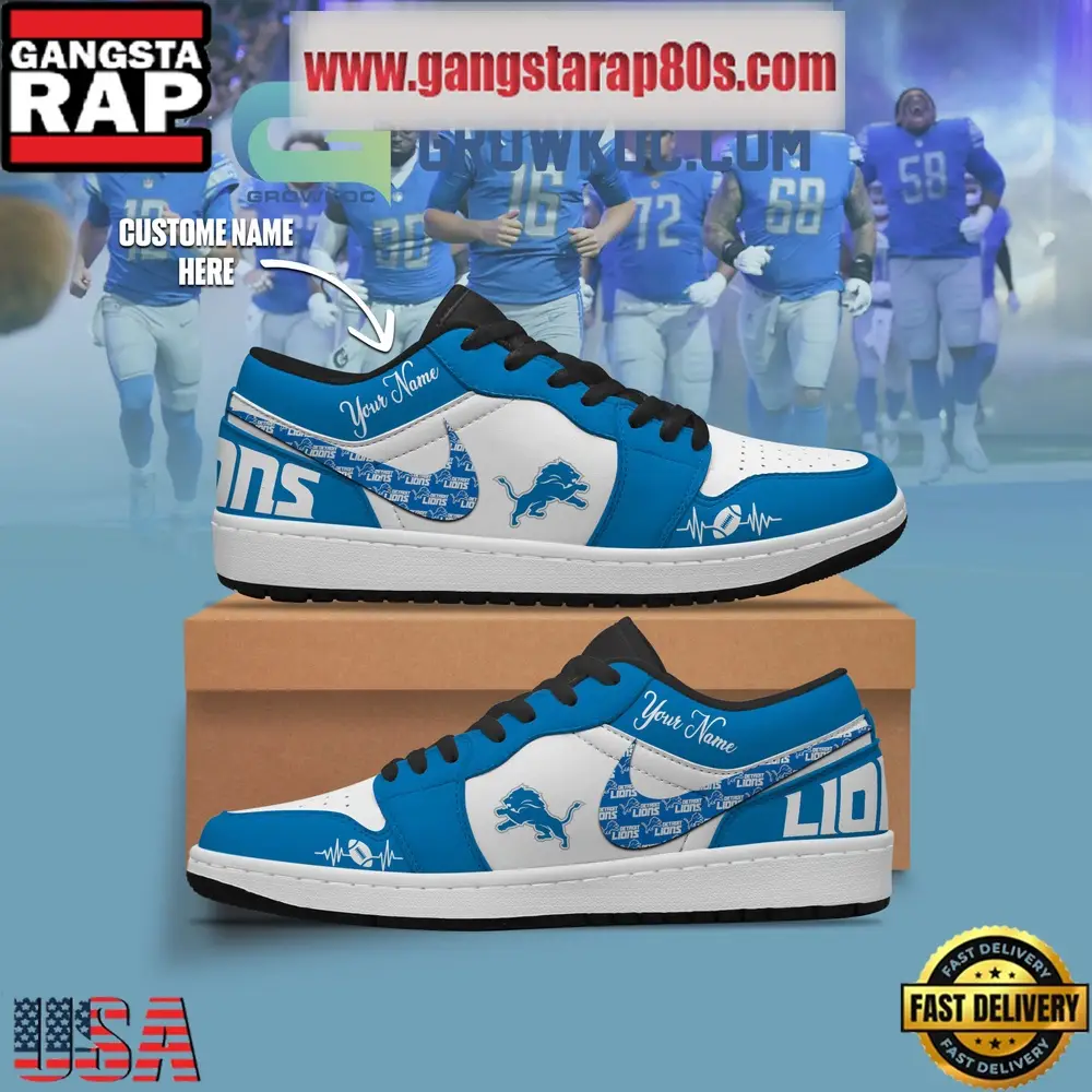 Detroit Lions Personalized Air Jordan 1 Sneakers Shoes