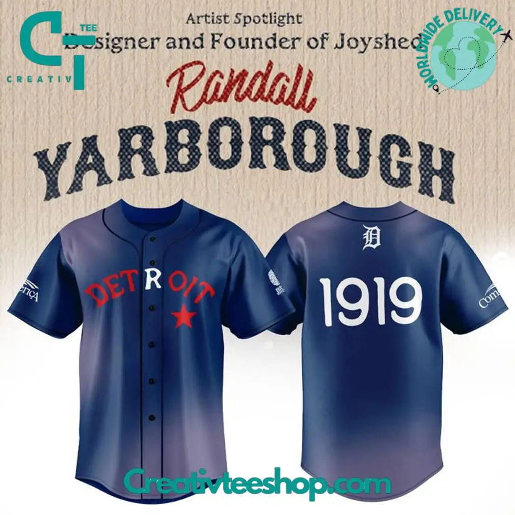 Detroit Tigers 1919 Black In Randall Yarborough Baseball Jersey
