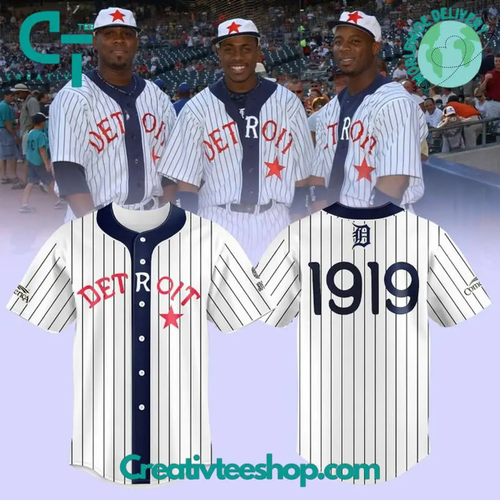 Detroit Tigers 1919 Black In White Stripes Baseball Jersey Detroit Tigers 1919 Black In White Stripes Baseball Jersey - Image 1