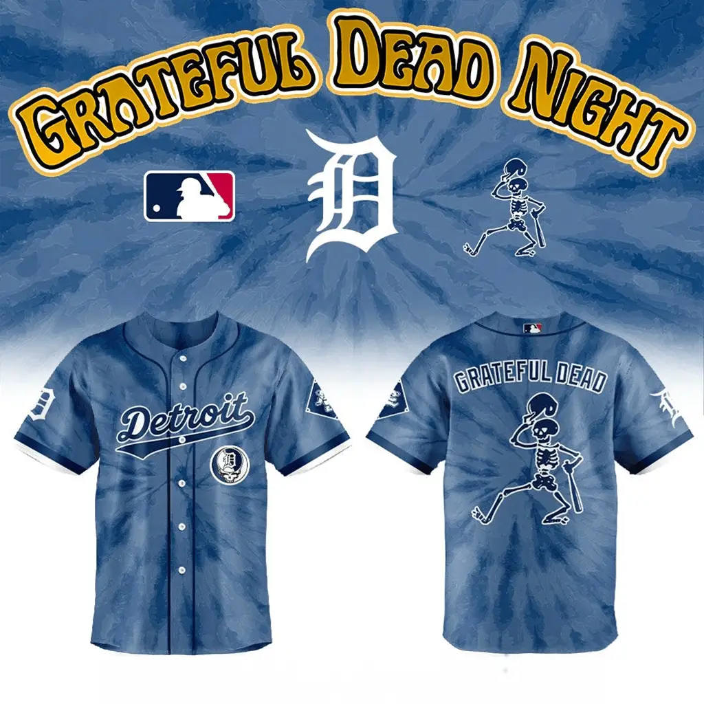Detroit Tigers 2026 Grateful Dead Night Jersey Fan Merch Cool Gifts For Brothers
