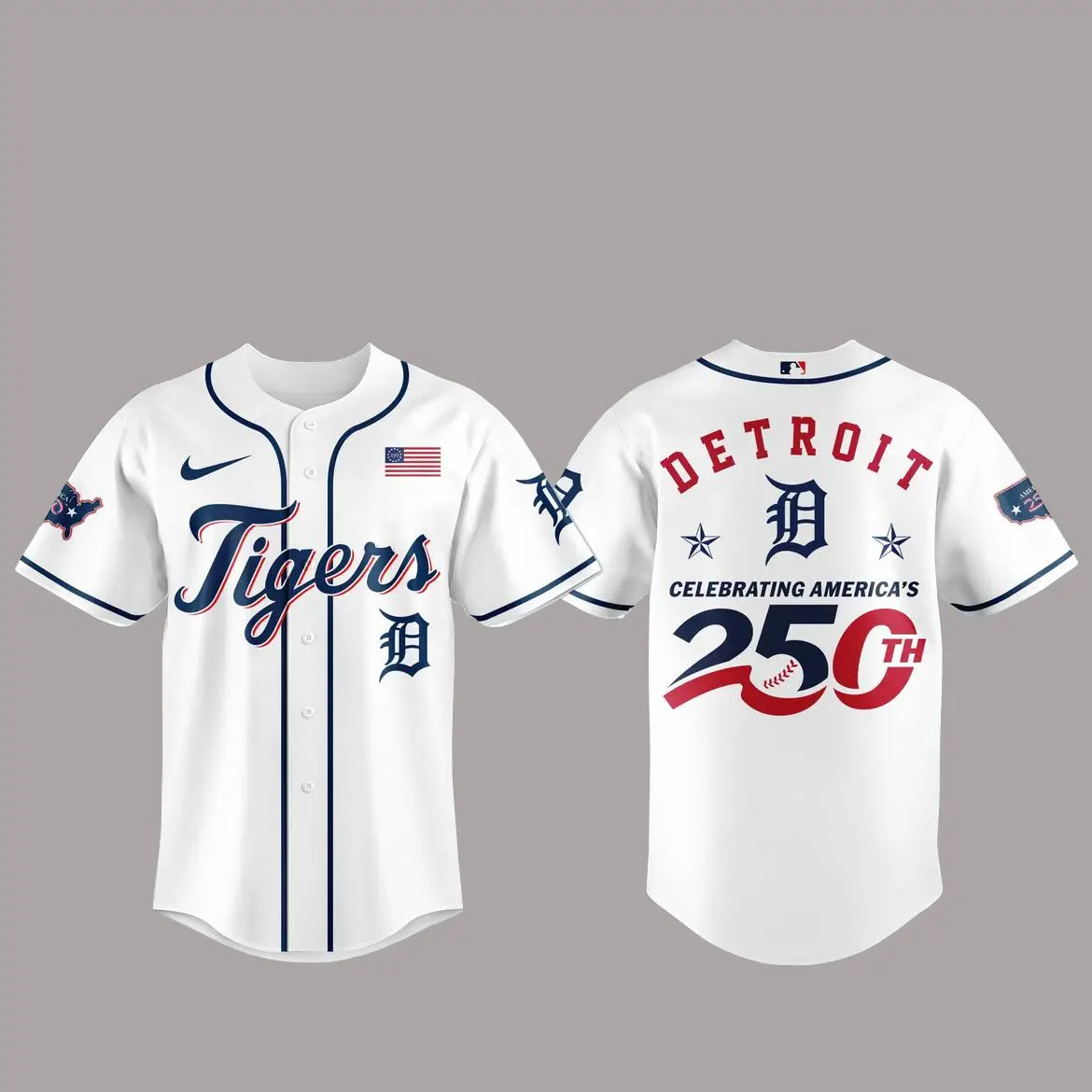 Detroit Tigers America 250th Anniversary Of USA 2026 Baseball Jersey - Tazila Detroit Tigers America 250th Anniversary Of USA 2026 Baseball Jersey - Tazila - Image 1