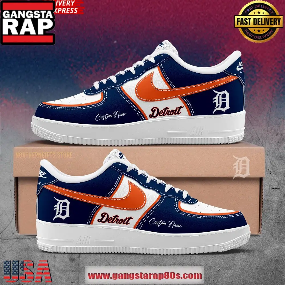 Detroit Tigers Custom Name New Edition Air Force 1 Sneakers Shoes