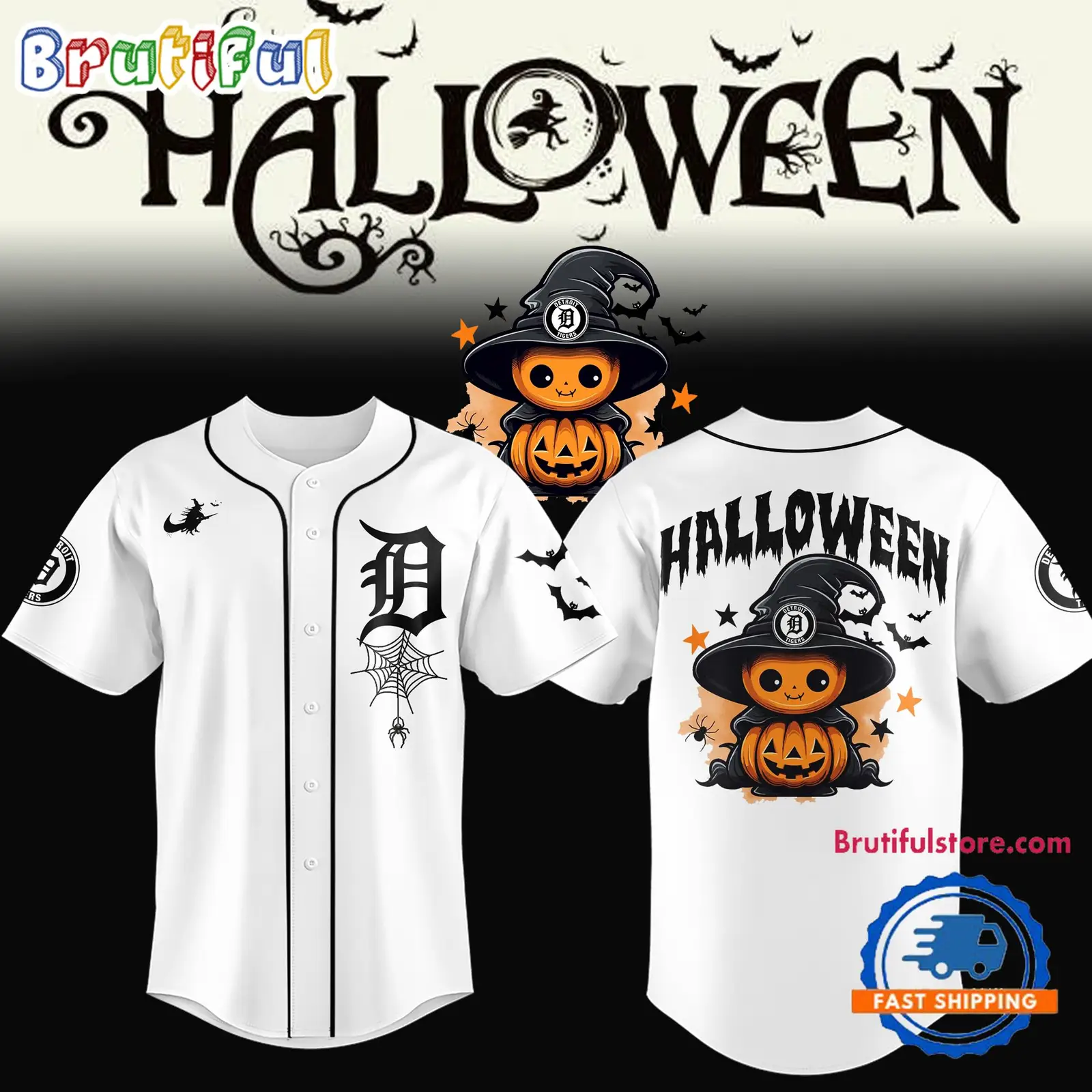 Detroit Tigers Halloween 2024 Jersey Shirt