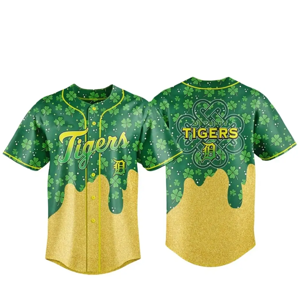Detroit Tigers Happy St Patrick’s Day 2026 Baseball Jersey - Tazila