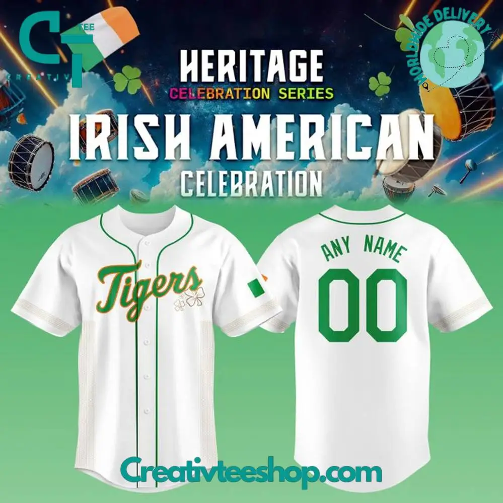Detroit Tigers Irish Heritage Night 2025 Special Baseball Jersey Detroit Tigers Irish Heritage Night 2025 Special Baseball Jersey - Image 1