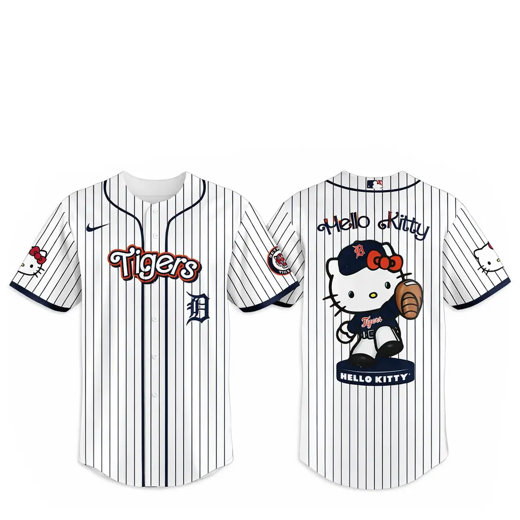 Detroit Tigers Major League Baseball 2026 Hello Kitty Baseball Jersey - Tazila Detroit Tigers Major League Baseball 2026 Hello Kitty Baseball Jersey - Tazila - Image 1