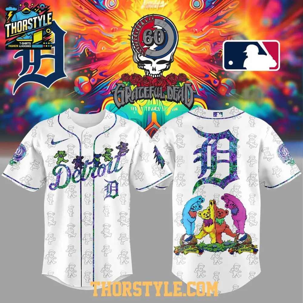 Detroit Tigers Memory Grateful Dead 60Th Anniversary 2025 Baseball Jersey