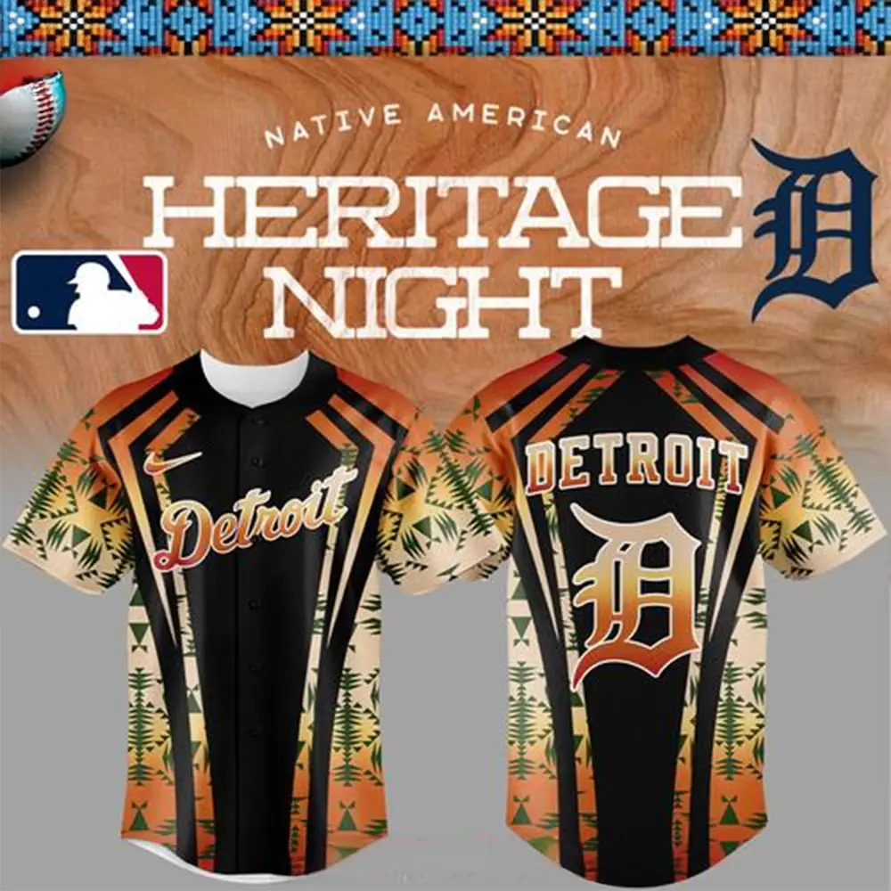 Detroit Tigers Native American Heritage Night 2025 Baseball Jersey Detroit Tigers Merch Gifts - Tazila