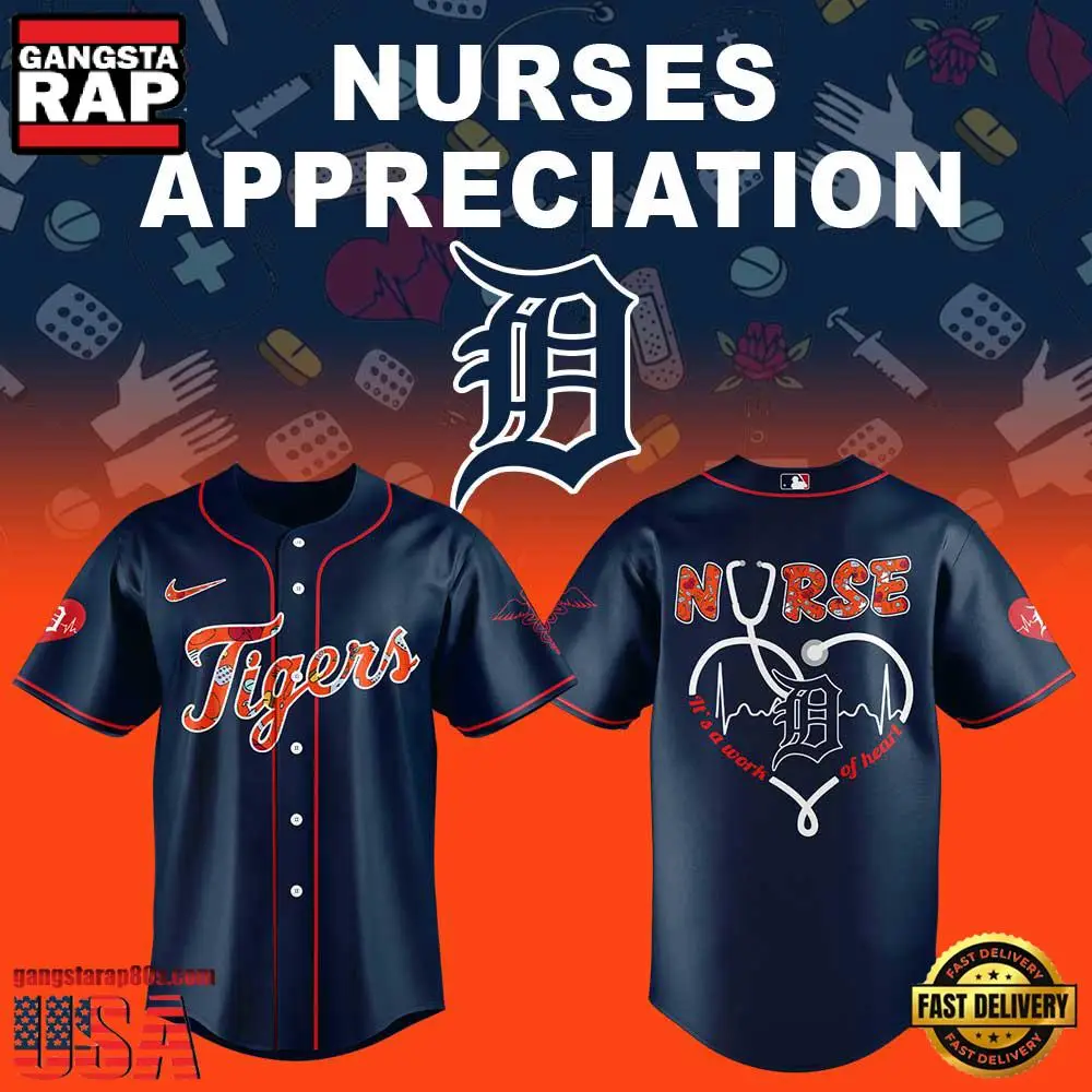 Detroit Tigers Nurses Appreciation Navy BlueBaseball Jersey Shirt