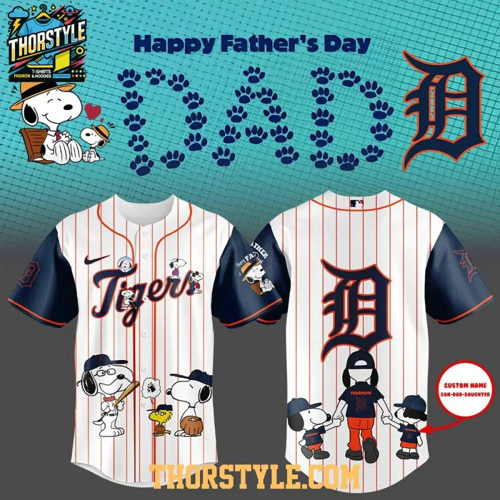 Detroit Tigers Snoopy Happy Father’S Day Peanuts 2025 Baseball Jersey