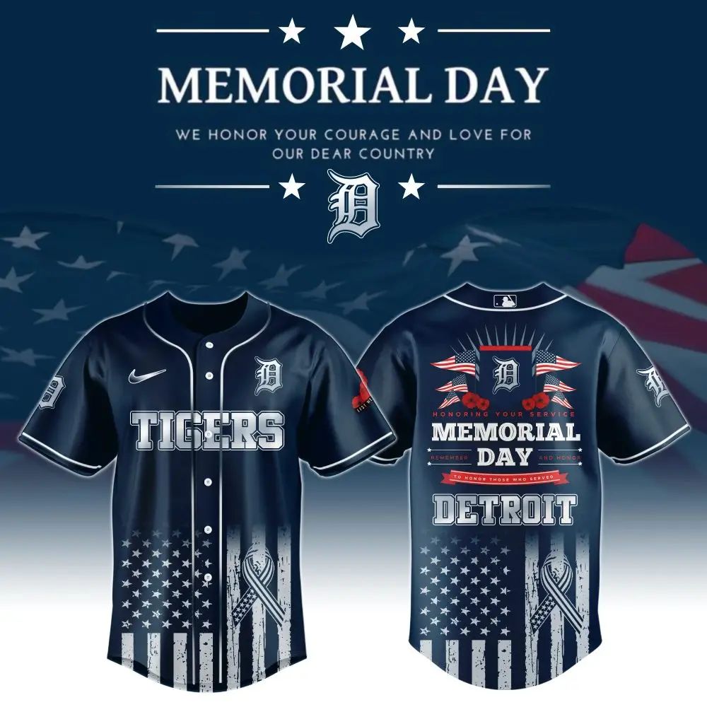 Detroit Tigers Special Memorial Day Limited Edition Custom Baseball Jersey