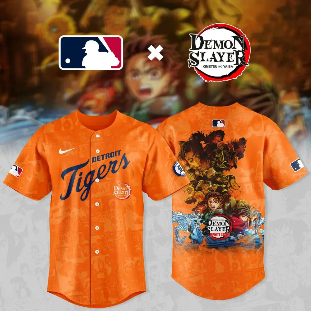 Detroit Tigers X Demon Slayer Limited Edition Jersey – Official Mlb Anime Crossover Detroit Tigers X Demon Slayer Limited Edition Jersey – Official Mlb Anime Crossover - Image 1