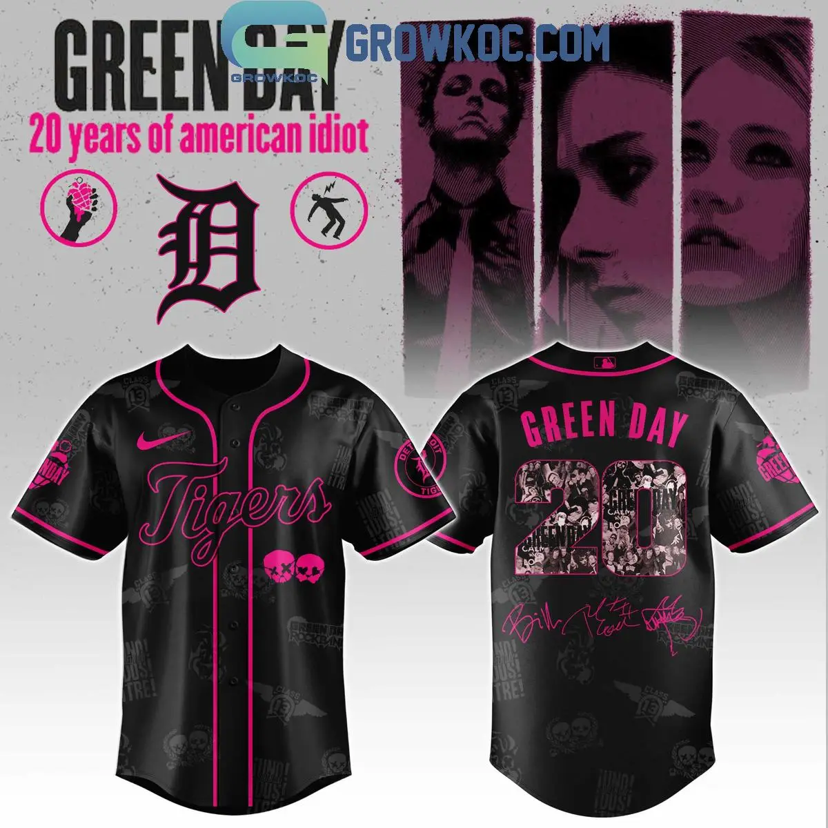 Detroit Tigers x Green Day 20 Years Of American Idiot 2025 Jersey