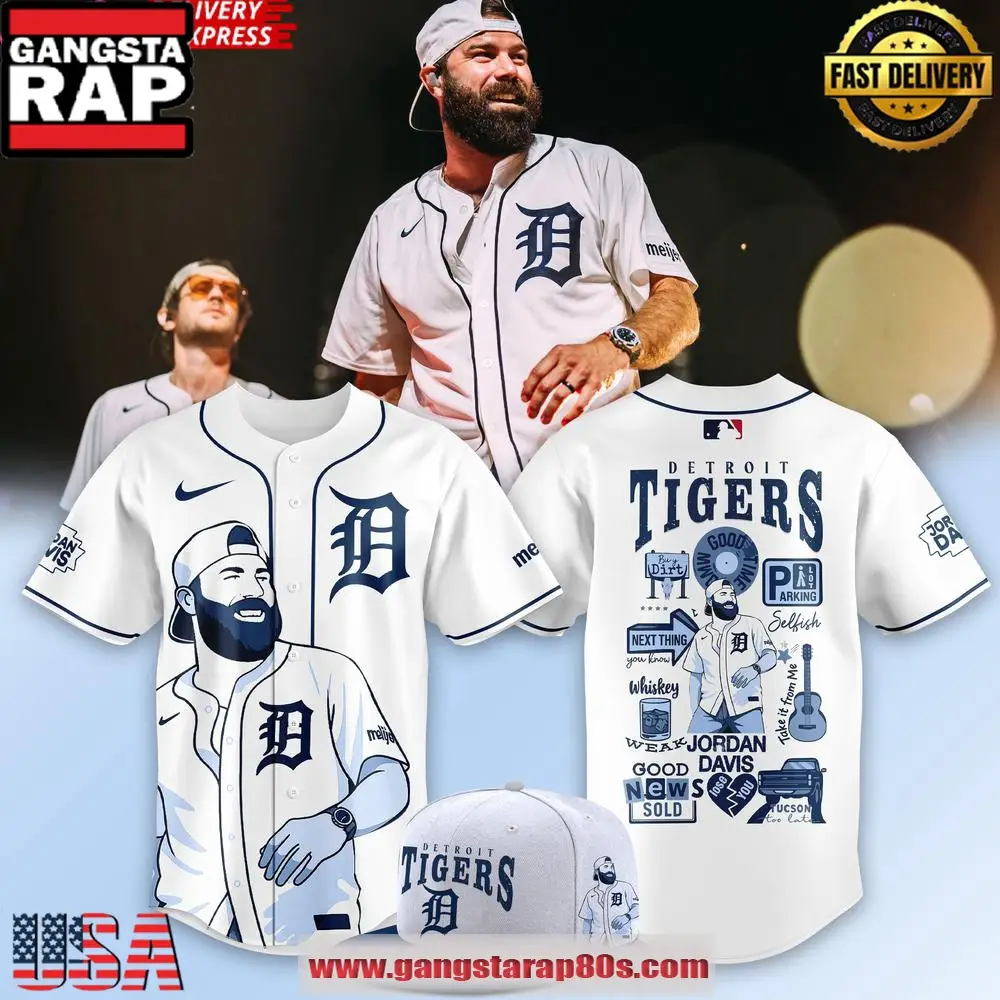 Detroit Tigers x Jordan Davis Music Baseball Jersey Shirt Detroit Tigers x Jordan Davis Music Baseball Jersey Shirt - Image 1