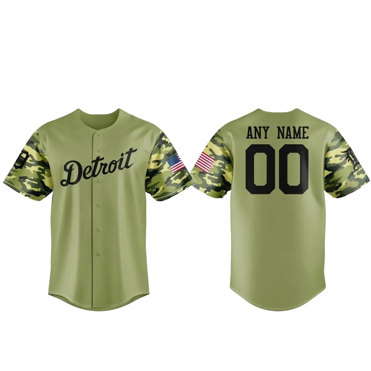 Detroit Tigers x Military Appreciation Night 2026 Custom Name and Number Baseball Jersey - Tazila Detroit Tigers x Military Appreciation Night 2026 Custom Name and Number Baseball Jersey - Tazila - Image 1