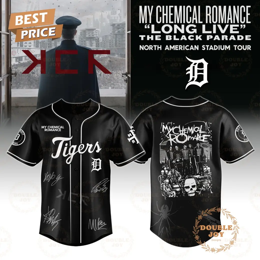 Detroit Tigers x My Chemical Romance North American Stadium Tour Long Live The Black Parade Baseball Jersey