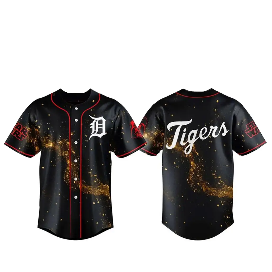 Detroit Tigers x Star War Night 2026 Golden Galaxy Baseball Jersey - Tazila