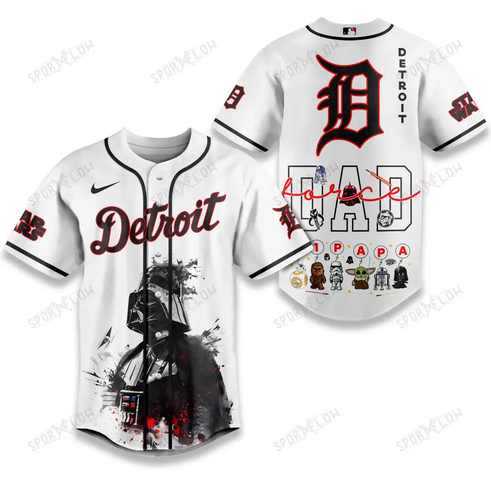 Detroit Tigers X Star Wars The Force Dad Father'S Day Baseball Jersey