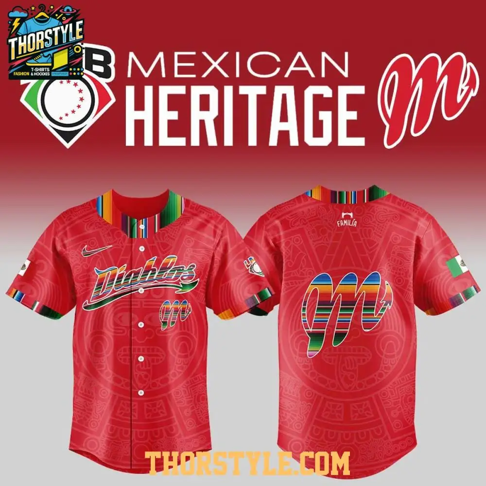 Diablos Rojos Del México Mexican Heritage 2025 Celebration Baseball Jersey Diablos Rojos Del México Mexican Heritage 2025 Celebration Baseball Jersey - Image 1