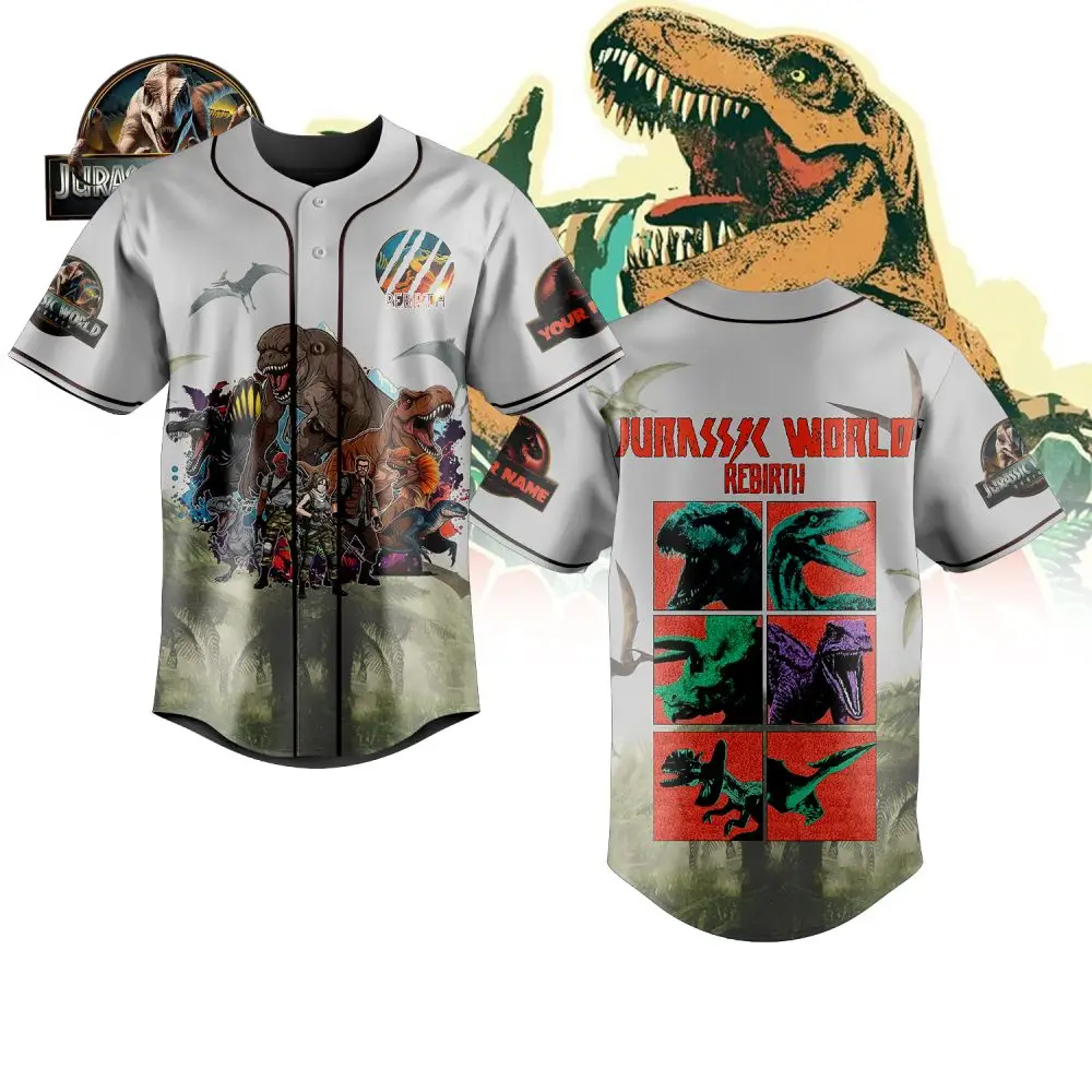 Dinosaur Baseball Jersey - Jurassic Graphic Tee For Fans & Collectors